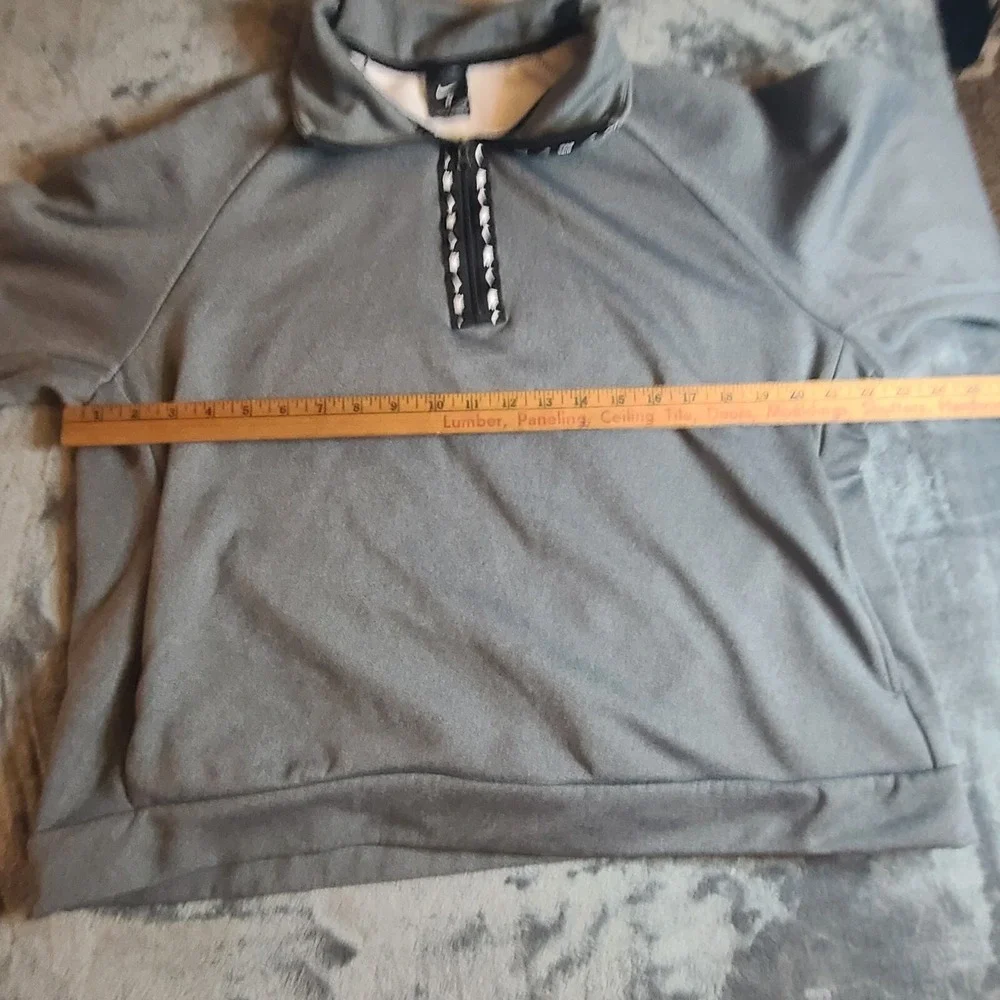 Nike Sweatshirt Pullover Women Large Gray Crop Quarter Zip Fleece‎ Long Sleeve